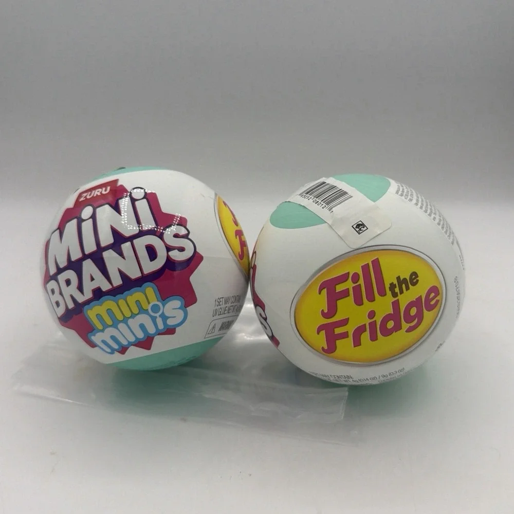 ZURU Mini Brands Fill the Fridge Surprise Ball Capsules Lot of 2 New Sealed